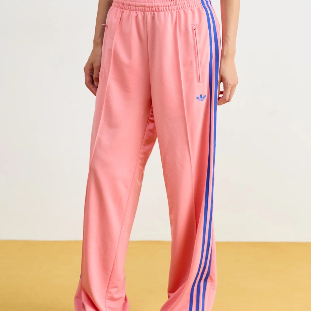 Adidas Firebird Track Pants - Pink with Blue Stripes (M) NWT